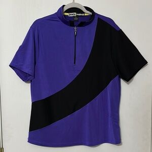 Jamie Sadock Purple and Black Polo Shirt with Dynamic Design